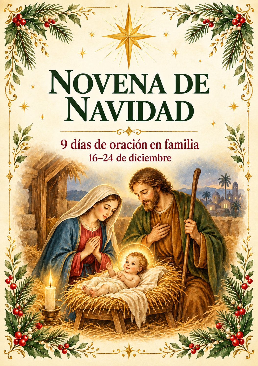 Portada de la Novena de Navidad: 9 días de oración en familia